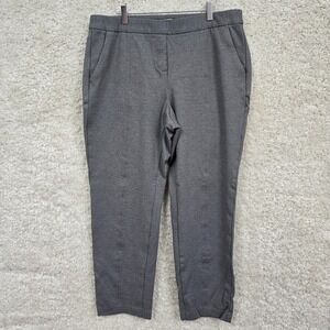 Talbots Ponte Pants Women's 14W Gray Pull-On Cropped Stretch‎ Casual